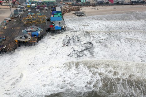 Aerial views of the damage caused by Hurricane Sandy to the New Jersey coast taken during a search and rescue mission by 1-150 Assault Helicopter Battalion, New Jersey Army National Guard, Oct. 30, 2012.