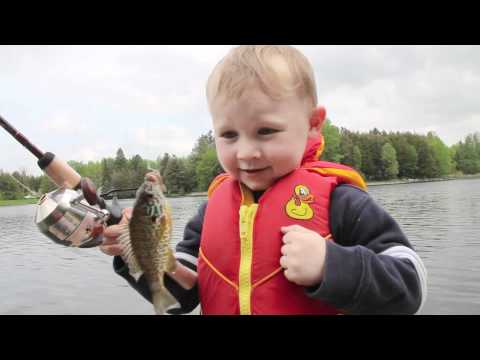 Funny Boy Fishing - Catches His First FISH!