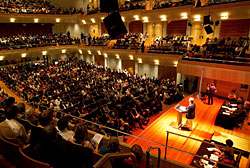 Dr Simon Longstaff of St James Ethics Centre addresses the audience at an IQ2 debate in Sydney.