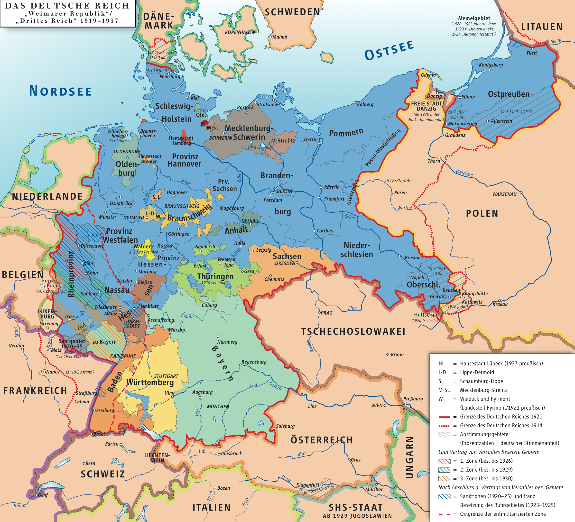 Map of the Weimar Republic