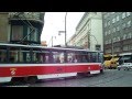 Many Trams in Prague, Czech Republic