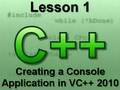 C++ Console Lesson 1: Creating a Console Application 2010