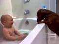 Bath time fun. Super cute!