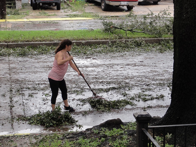 Mom Raking After Isaac