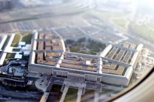 A toy-like image of the Pentagon created using tilt shift