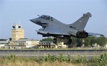 This Sunday Jan.13, 2013 photo provided by the French Army Monday Jan.14, 2013 shows a French Rafale jetfighter landing after a mission to Mali in N'Djamena, Chad.