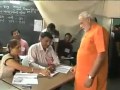 Narendra Modi casts vote ifor 2012 Gujarat Assembly Elections 2012