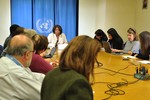 Ertharin Cousin, Executive Director, World Food Programme addresses during the Press Conference on Syrian Refugees in Turkey, Palais des Nations. Wednesday 16 January 2013. Photo by Violaine Martin