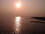 A view of sunset from Biswanath Ghat on Brahmaputra River