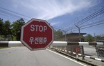 File - A checkpoint at the Demilitiarised Zone (DMZ) between North and South Korea.