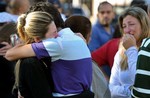 Relatives of victims react near the Kiss nightclub in Santa Maria city, Rio Grande do Sul state, Brazil, Sunday, Jan. 27, 2013.