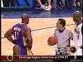 Steve Nash gets elbowed by Karl Malone