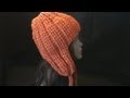 Crochet Cable Hat with Ear Flaps - Pumpkin Crochet Cap