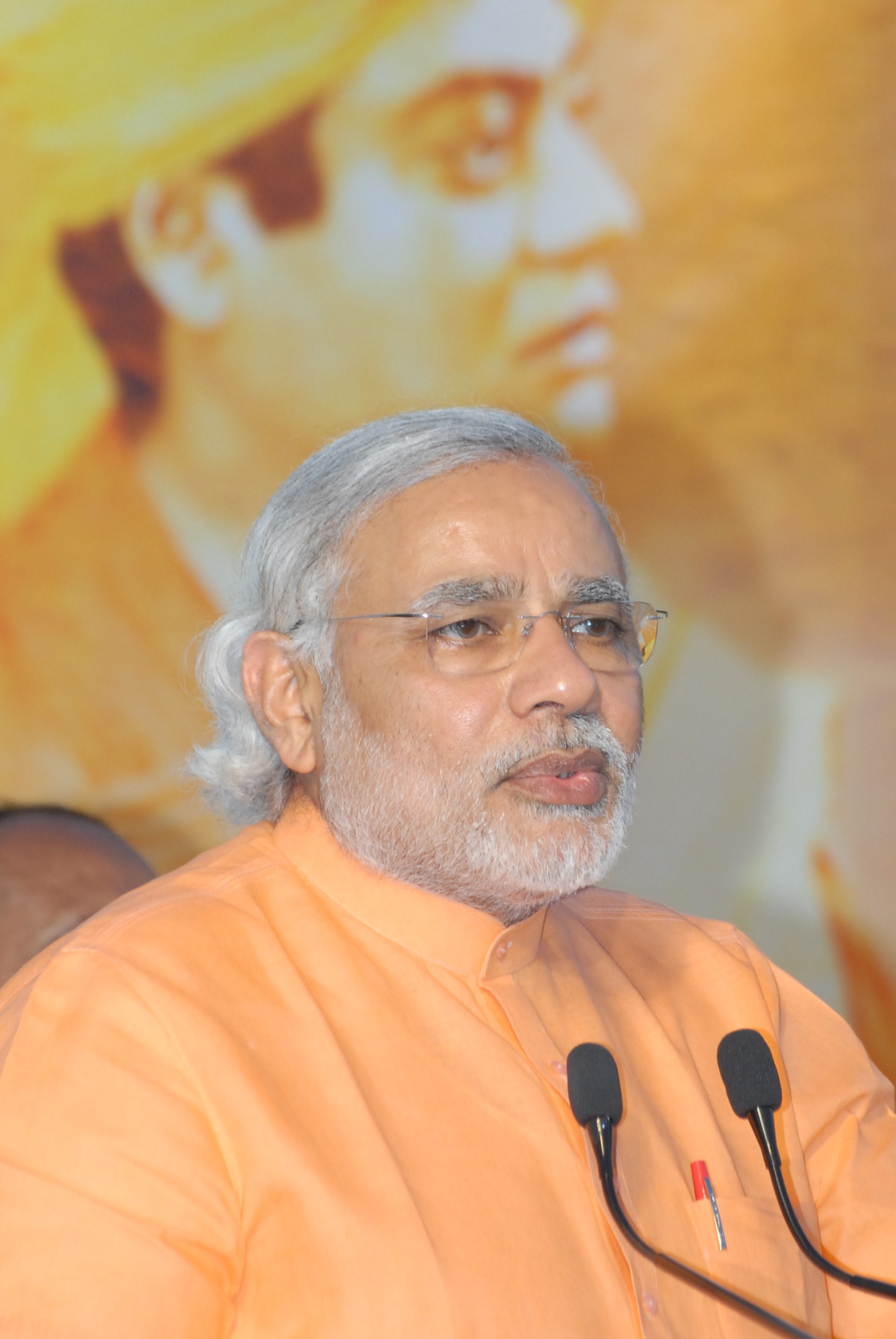 Narendra Modi, Chief Minister of Gujarat, India, speaks during the welcome lunch at the World Economic Forum's India Economic Summit 2008 in New Delhi