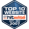 Hitwise Award Top 10 Website - Oct - Dec 2007