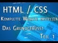 HTML & CSS Kurs : Eine komplette Website / Hompage erstellen Teil 1 : Grundgerüst und Hintergrund