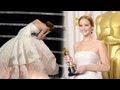 Jennifer Lawrence Falls After 2013 Oscar Win - Acceptance Speech Best Actress