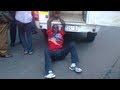 South African police drag handcuffed man behind van