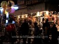 Roadside street market in Agra at night