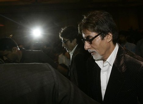 Bollywod actor Amitabh Bachchan  arrives for a press conference in Mumbai, India, Wednesday, Sept. 10, 2008. Filmmakers have canceled the movie premiere of Bachchan  after suspected workers of the regional Maharashtra Reconstruction Party vandalized a theater near the Bachchan family residence in suburban Mumbai, as a language row snowballed in India's entertainment capital. The controversy began at a movie promotion last week when Bachchan's politician wife Jaya remarked that she preferred to speak only in Hindi, angering a regional politician Raj Thackeray who demanded an unconditional apology.