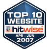 Hitwise Award Top 10 Website - Apr - Jun 2007