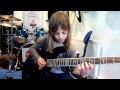 8 year old The Mini Band guitarist Zoe Thomson working on Stratosphere by Stratovarius.