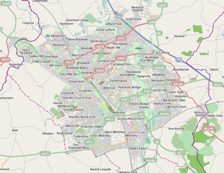 A transport map of Milton Keynes