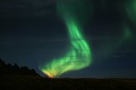 The Aurora Borealis can be seen in much of the year, but not in summer. Andøy, October 2007. The light conditions vary considerably from north to south; Andenes in the north will have midnight sun from 22 May to 20 July, and the sun is below the horizon from 28 November to 16 January (Narvik daylight).