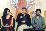 irector Ang Lee with Tabu and Irrfan Khan at the 'Life of Pi" film promotion in Mumbai/October 29, 2012