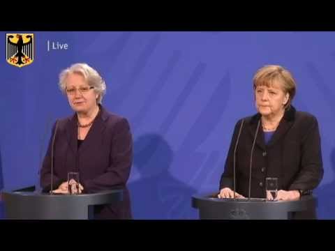 Annette Schavan tritt zurück (09.02.2013) PK mit Angela Merkel