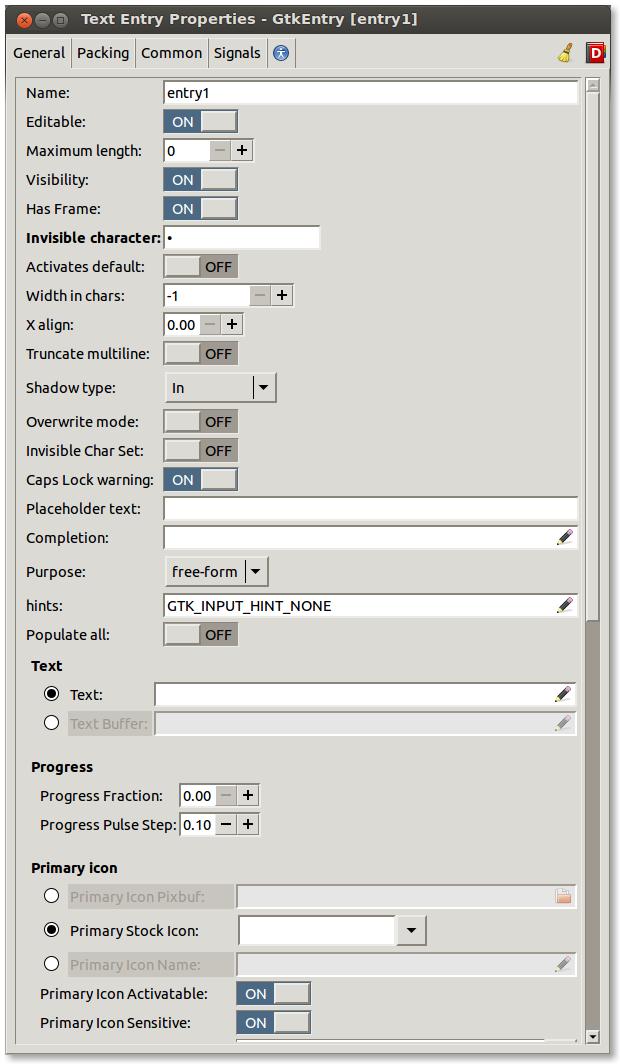 GtkEntry Editor Before (top portion)