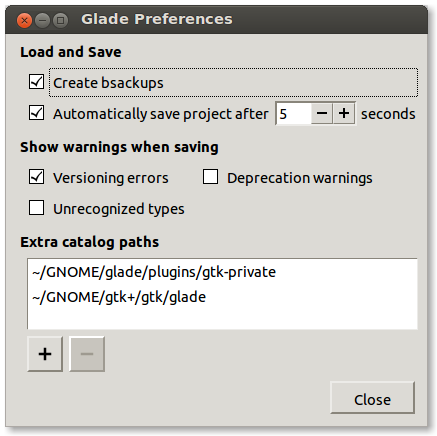 Preferences Dialog After