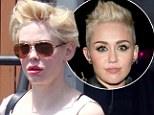 Miley called, she wants her look back: Rose McGowan rocks punkish platinum blonde hairdo