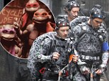 Pictured: The Teenage Mutant Ninja Turtles as you've never seen them before... wearing hi-tech motion capture suits for film reboot