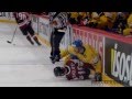 Niklas Kronwall DESTROYS Kaspars Saulietis - IIHF WC 2012 (HD Multiview)