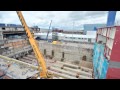 Skidding 13,000tonnes of aircraft carrier into place