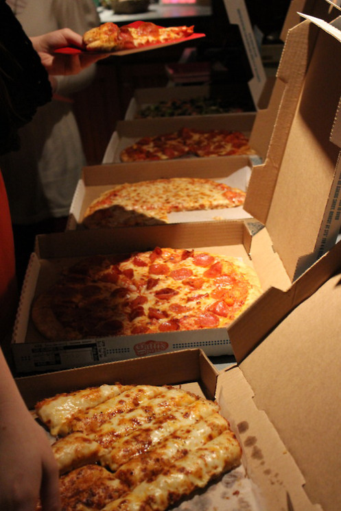 American pizza. Note the little brown spots on the cheese. This shows that it is mozzarella, and it has been cooked correctly.