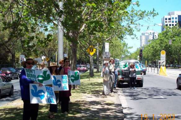 Attracting the attention of traffic in St Kilda Road