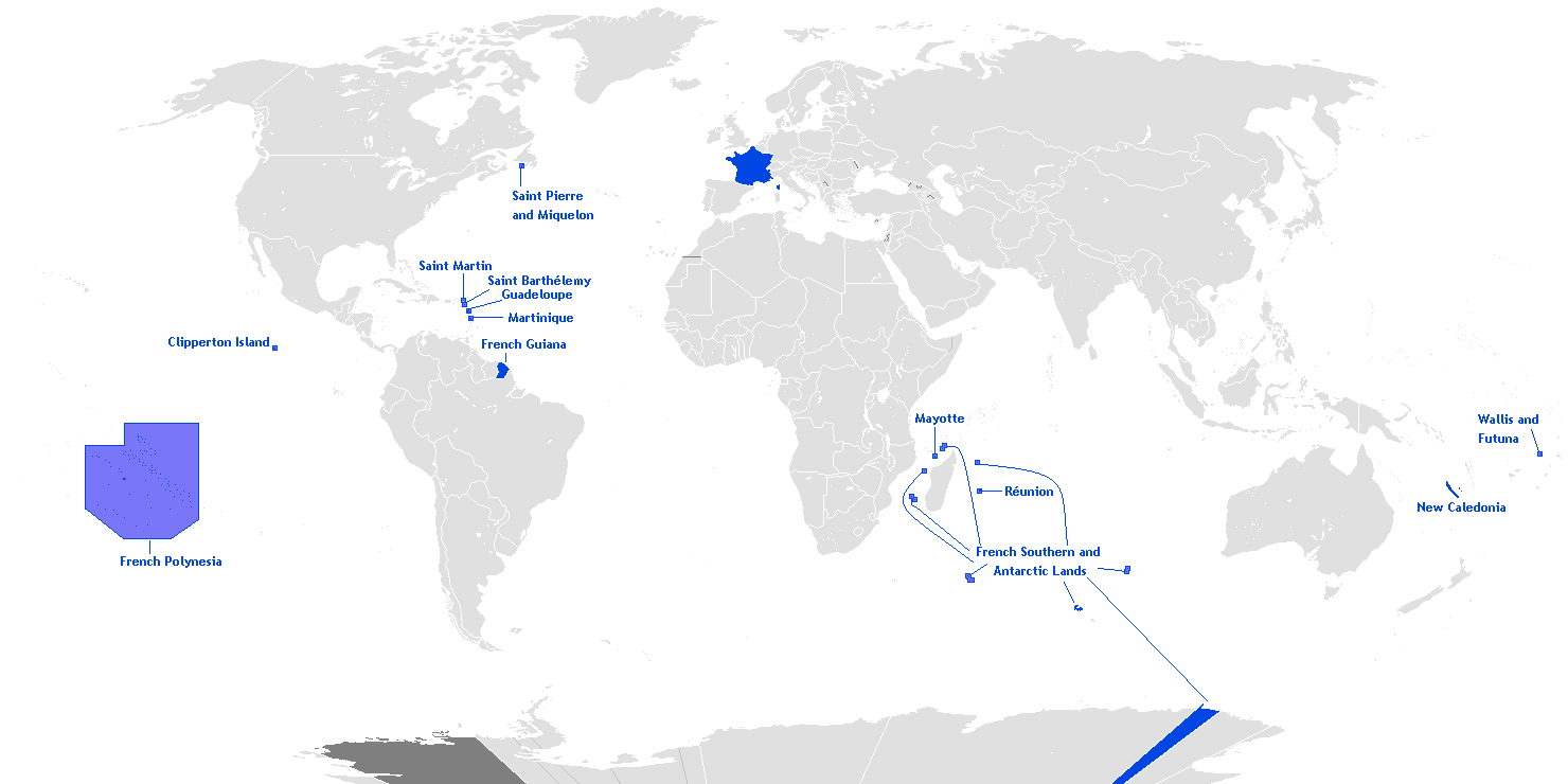 Location of French Overseas Territories