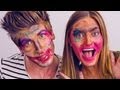 BLINDFOLD MAKEUP CHALLENGE! (With iJustine)