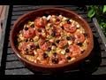 Trigo bulgur con tomates, aceitunas y feta