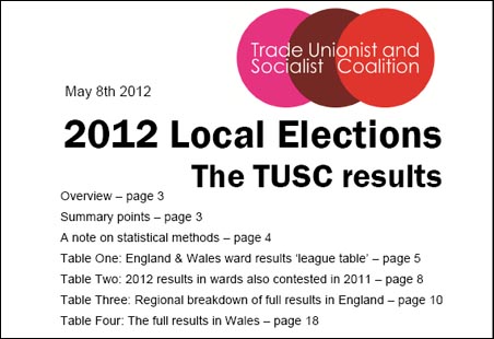 2012 elections report: The TUSC results