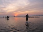 Beautiful view of sunset on sea beach - sea coast