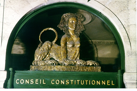 Pediment above the entrance to the offices of the Constitutional Council