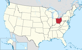 Map of the United States with Ohio highlighted