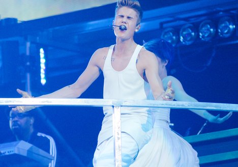 Justin Bieber performs during the 'Believe Tour' at the Amway Center Orlando, Florida - January 25, 2013