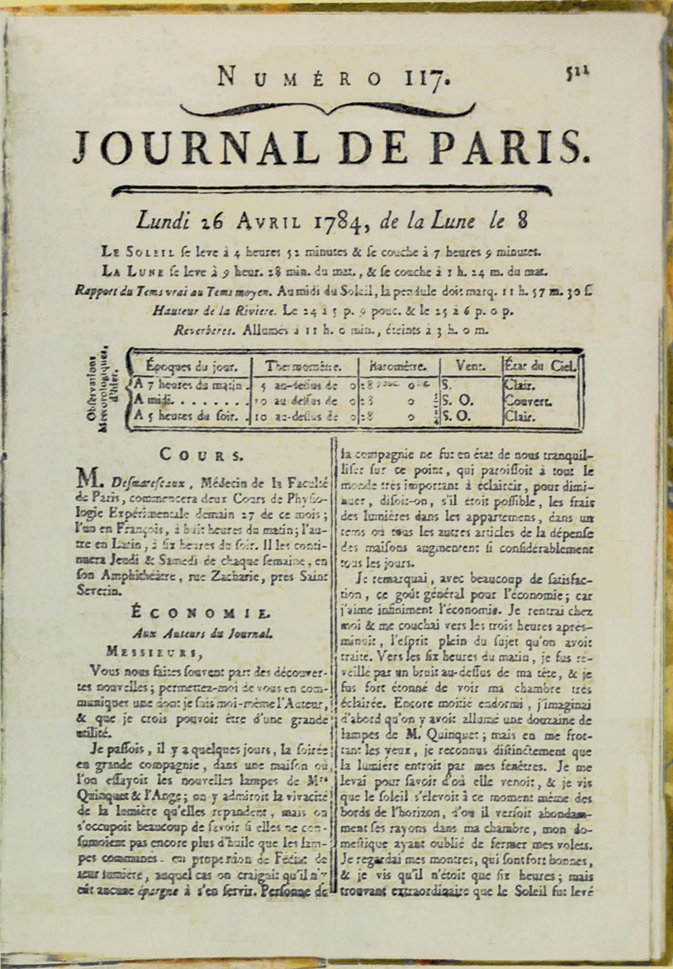 Yellowed magazine cover containing mostly print that is too small to read. Near the top is "JOURNAL DE PARIS."