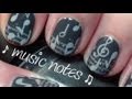 Music Nail Art on Short Nails  *Collaboration*