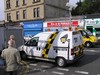 File - A mobile close circuit TV van, seen at the Barras streetmarket in Glasgow, Scotland.