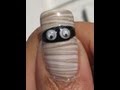 Halloween Mummy Water Marble Nail Art Tutorial